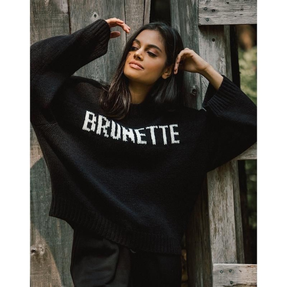 Brunette the Label Knit “BRUNETTE” Sweater